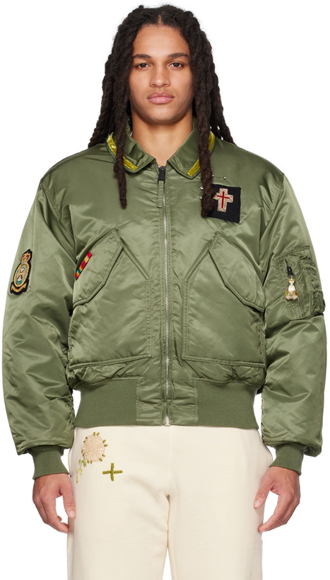 Photo: BENTGABLENITS Khaki Patch Bomber Jacket