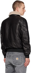 Parajumpers Black Josh Leather Jacket