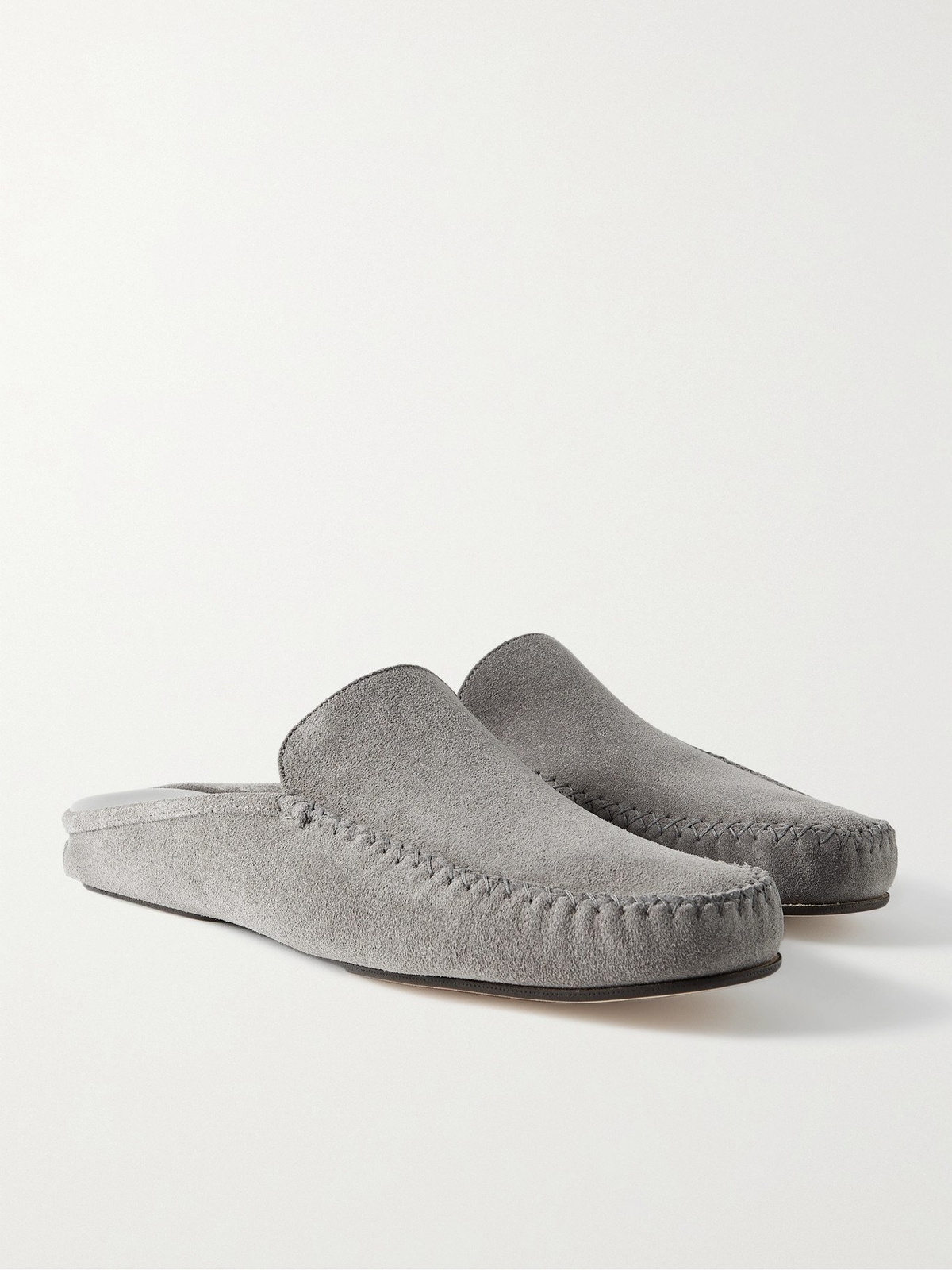 Manolo Blahnik Crawford Taupe Suede Slip-On Loafers MANOLO BLAHNIK Mario Woven Suede Loafers for Men | MR PORTER main image 4