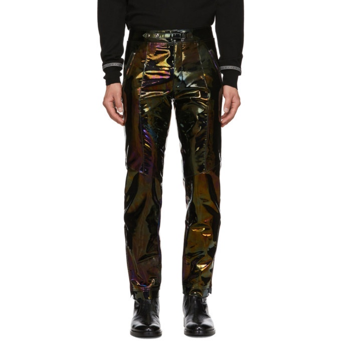 Givenchy Black Iridescent Leather Trousers Givenchy
