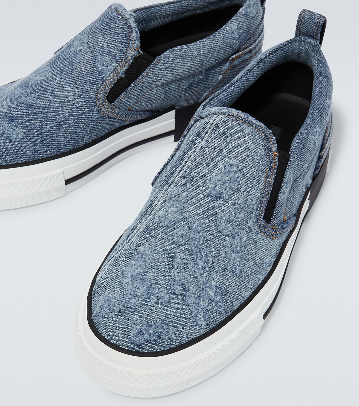 Dolce & Gabbana Denim Slip-On Shoes with Logo Dolce & Gabbana Denim sneakers with side elastic bands  main image 3