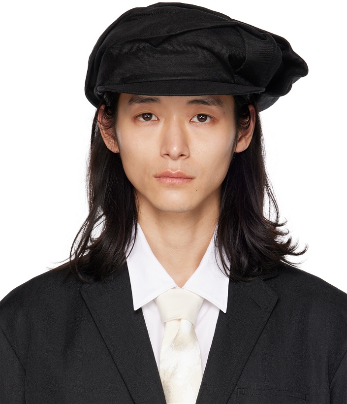 Photo: Yohji Yamamoto Black Deformed Clochet Flat Cap