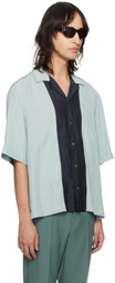 Dries Van Noten Blue Laddered Shirt