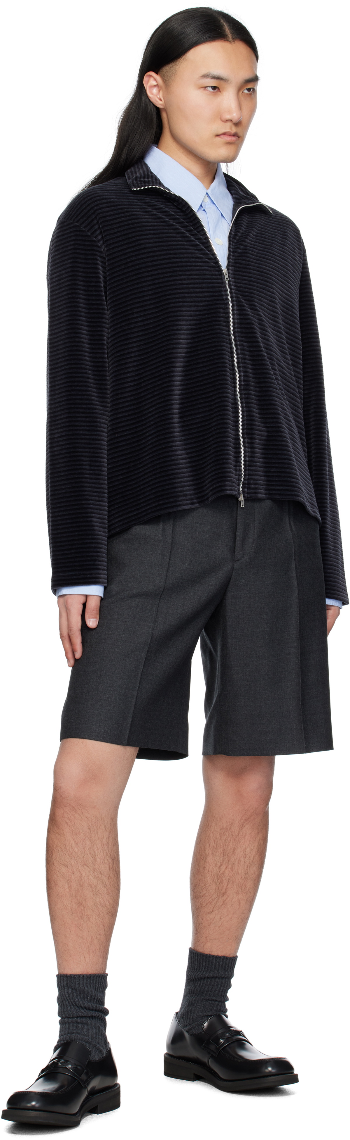 The Attico Black Calfskin Slip-On Loafers