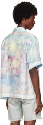 Givenchy Blue Graphic Bowling Shirt