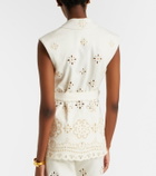 Veronica Beard Townes eyelet cotton twill vest
