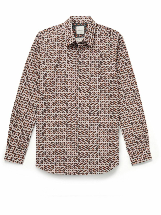 Photo: Paul Smith - Printed Cotton-Poplin Shirt - Neutrals