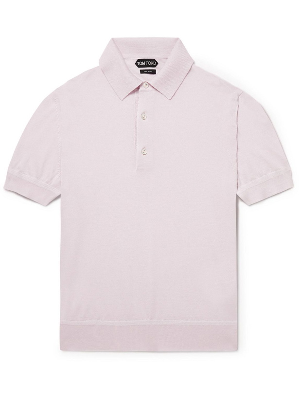 Photo: TOM FORD - Cashmere and Silk-Blend Polo Shirt - Pink