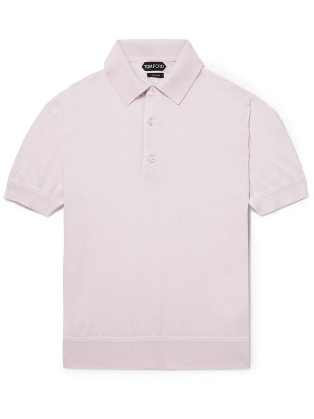 Photo: TOM FORD - Cashmere and Silk-Blend Polo Shirt - Pink