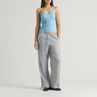 Fruity Booty Women's Lace Trim Tank Top in Blue