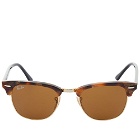 Ray Ban Clubmaster Sunglasses in Spotted Brown Havana/Brown