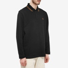 Fred Perry Men's Twin Tipped Polo Shirt in Black/Shaded Stone