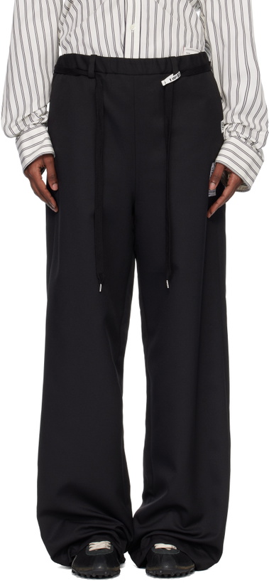 Photo: Maison MIHARA YASUHIRO Black Wool-Like Easy Trousers