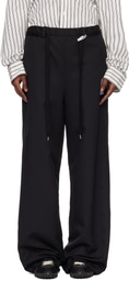 Maison MIHARA YASUHIRO Black Wool-Like Easy Trousers
