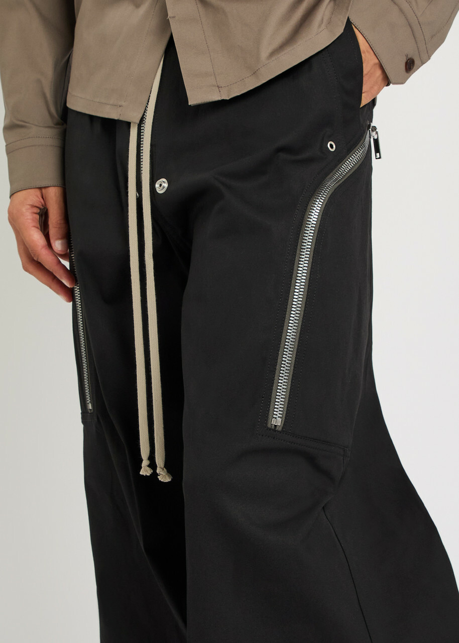 Rick Owens Heizer Belas Cotton-poplin Trousers Black