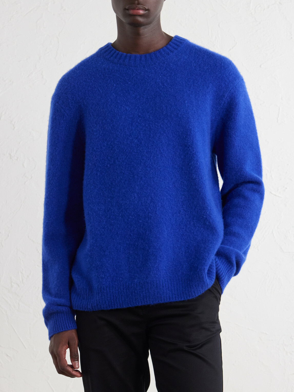 Mr P. - Brushed-Cashmere Sweater - Blue