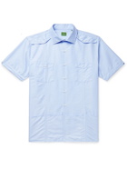 SID MASHBURN - Striped Cotton-Poplin Shirt - Blue