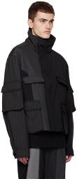 Feng Chen Wang Black Paneled Jacket