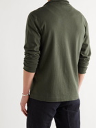 MASSIMO ALBA - Rafael Slim-Fit Cotton and Cashmere-Blend Zip-Up Sweater - Green