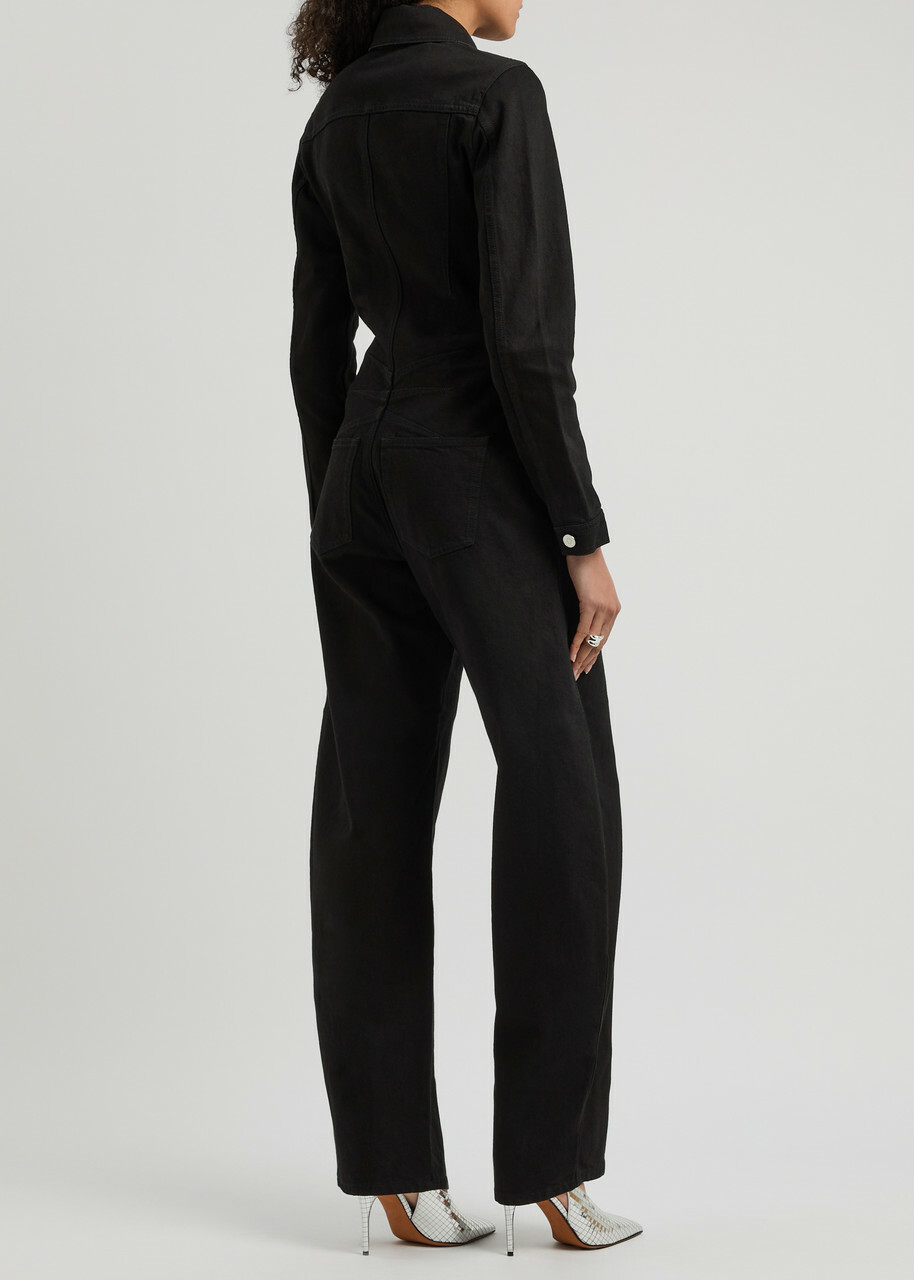 Alaïa Darted Denim Jumpsuit Black
