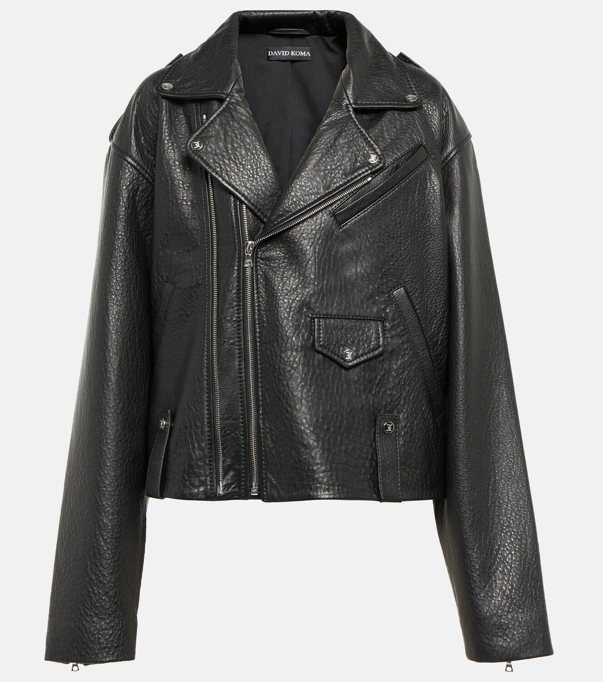 David Koma Oversized leather jacket