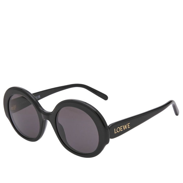 Photo: Loewe Eyewear Slim Round Sunglasses in Black 