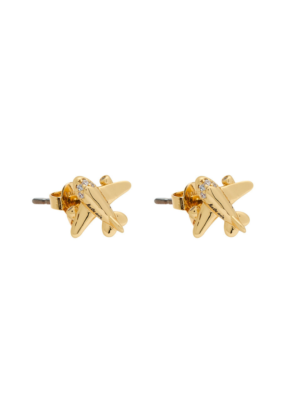 Kate Spade New York Plane Out of Office Stud Earrings - Gold - One Size