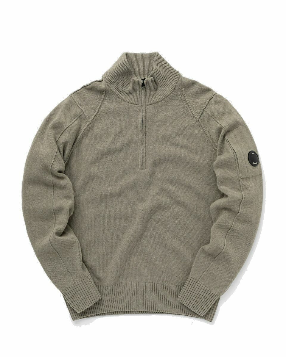 Photo: C.P. Company Lambswool Quarter Zipped Knit Grey - Mens - Pullovers