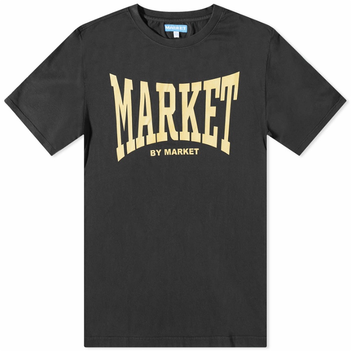 Photo: MARKET Men's Persistent Logo T-Shirt in Washed Black
