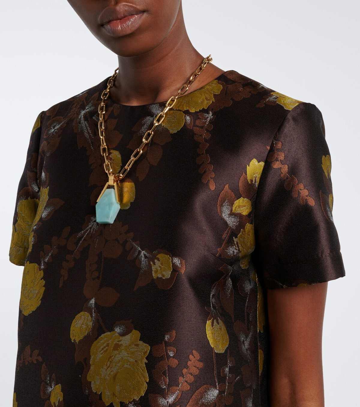 La DoubleJ Devon floral jacquard minidress