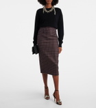 Emilia Wickstead Lorelei houndstooth genzianella pencil skirt