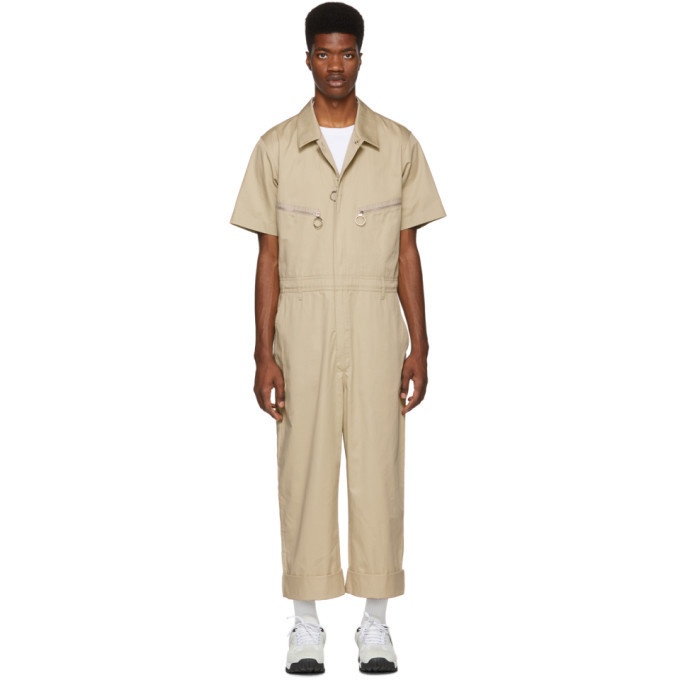 Photo: Burberry Beige Cotton Twill Zipped Overalls