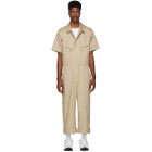 Burberry Beige Cotton Twill Zipped Overalls