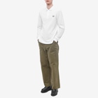 Fred Perry Men's Authentic Long Sleeve Plain Polo Shirt in White