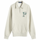 Polo Ralph Lauren Men's College Logo Half Zip Sweatshirt in Light Vintage Heather