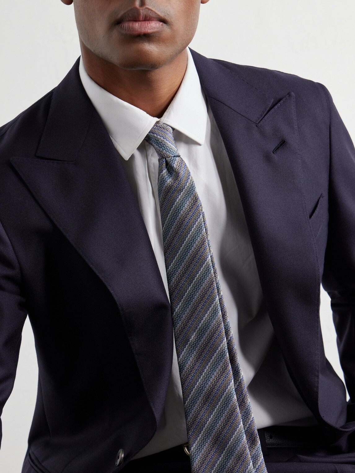 Missoni - 7cm Crochet-Knit Silk Tie - Blue