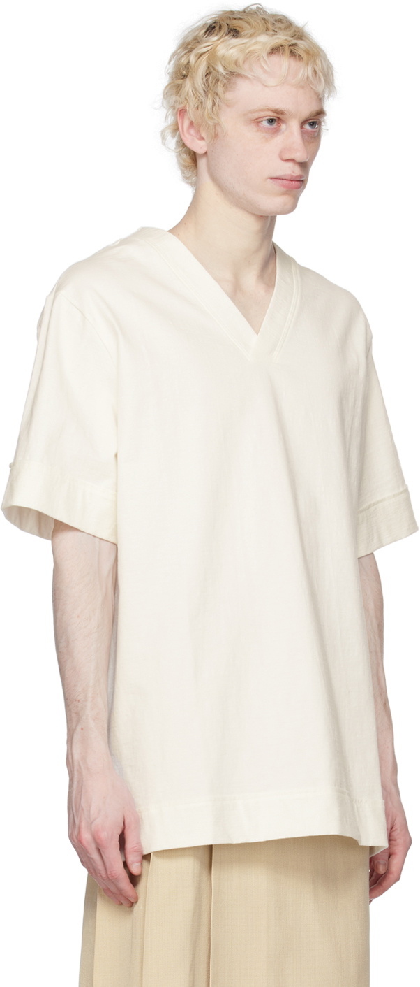 Jil Sander White V-Neck T-Shirt Jil Sander