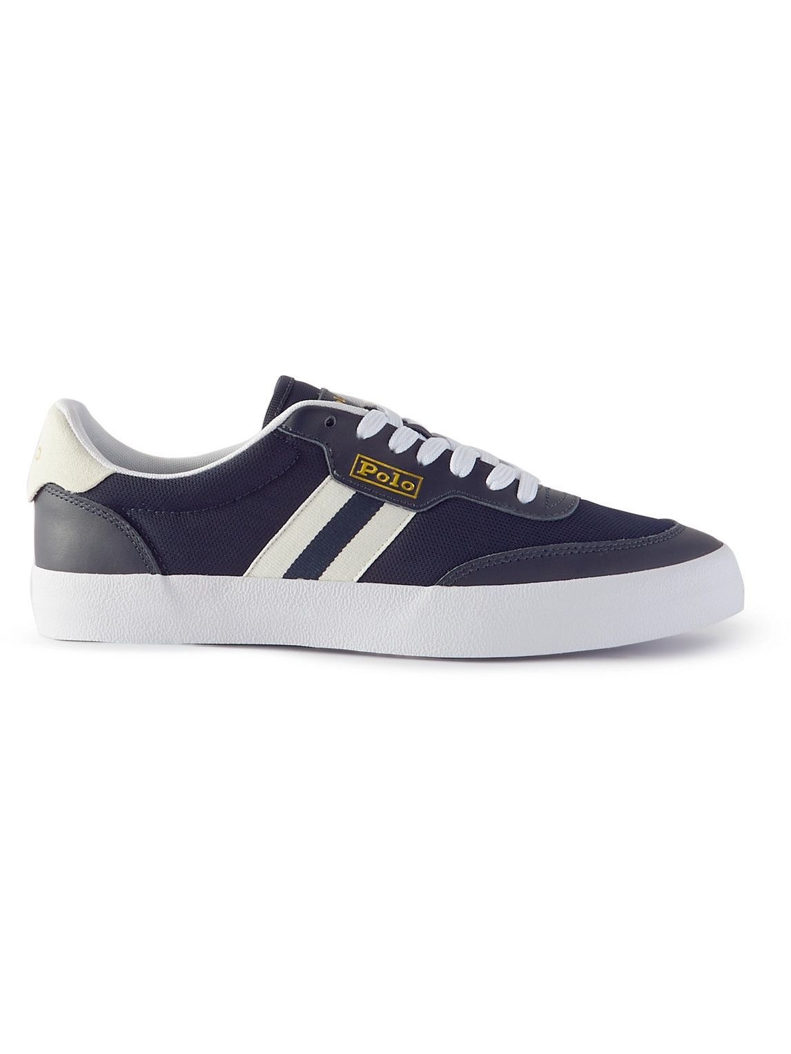 Photo: Polo Ralph Lauren - Court Vulc Webbing-Trimmed Leather and Mesh Sneakers - Blue