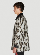 x Barbour Wight Leopard Print Waxed Jacket in White