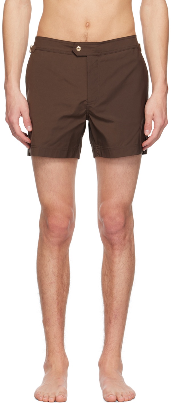 TOM FORD Brown Compact Swim Shorts TOM FORD