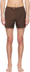 TOM FORD Brown Compact Swim Shorts