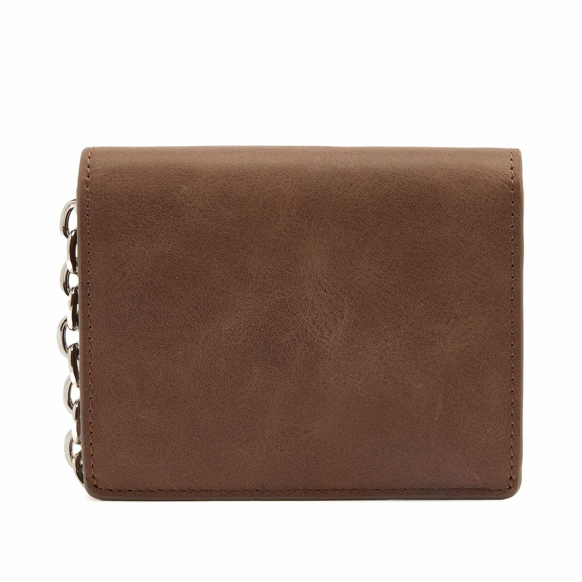 Dime Men's Chain Leather Wallet in Brown 