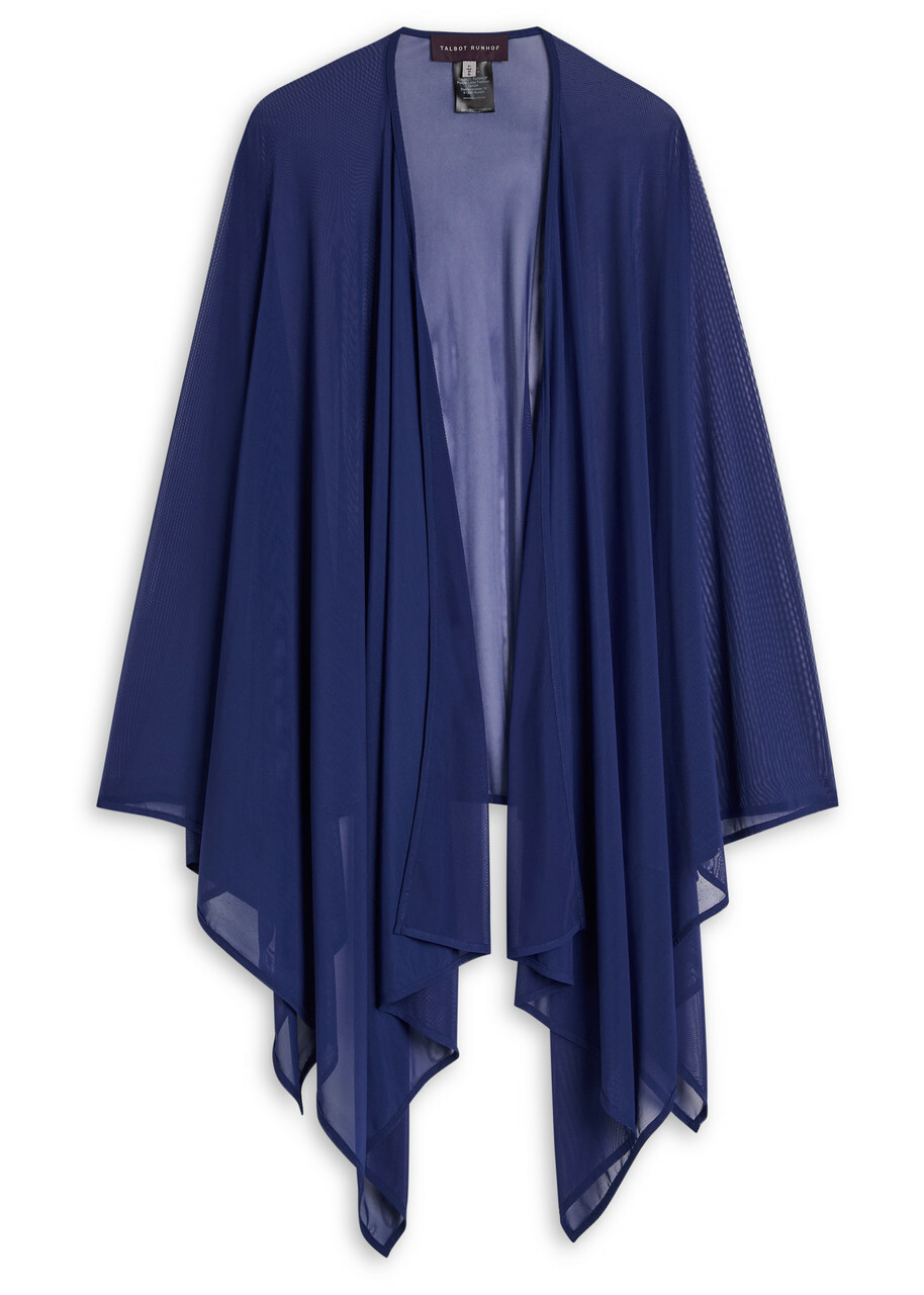 Talbot Runhof Sheer Stretch-mesh Stole - Dark Blue - One Size