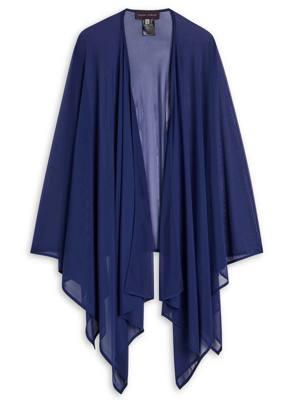 Photo: Talbot Runhof Sheer Stretch-mesh Stole - Dark Blue - One Size
