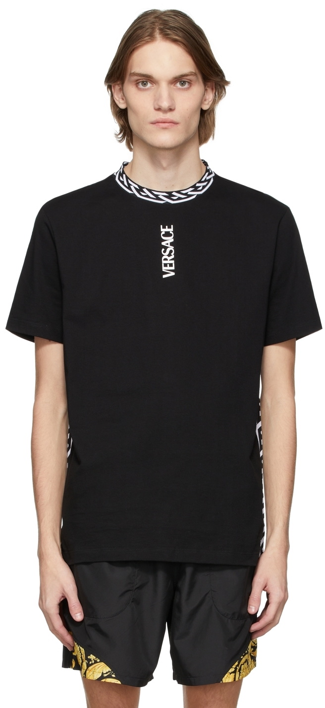 Versace Black Vertical Logo T-Shirt Versace