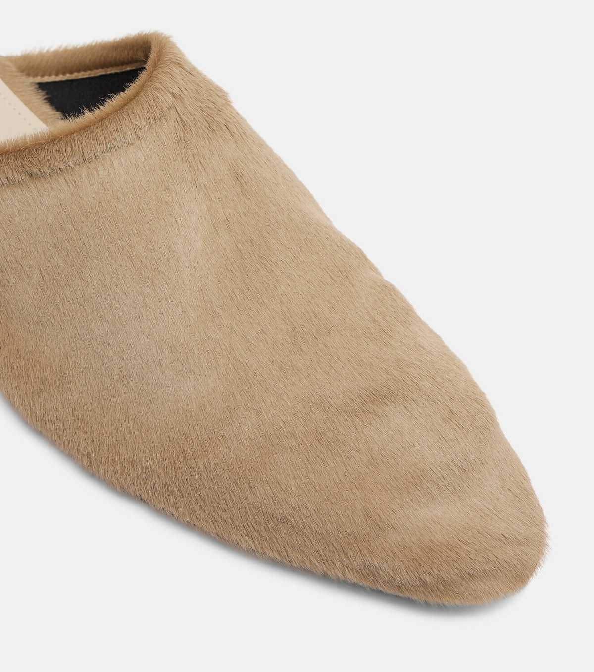 Christen Elipse calf hair mules
