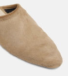 Christen Elipse calf hair mules