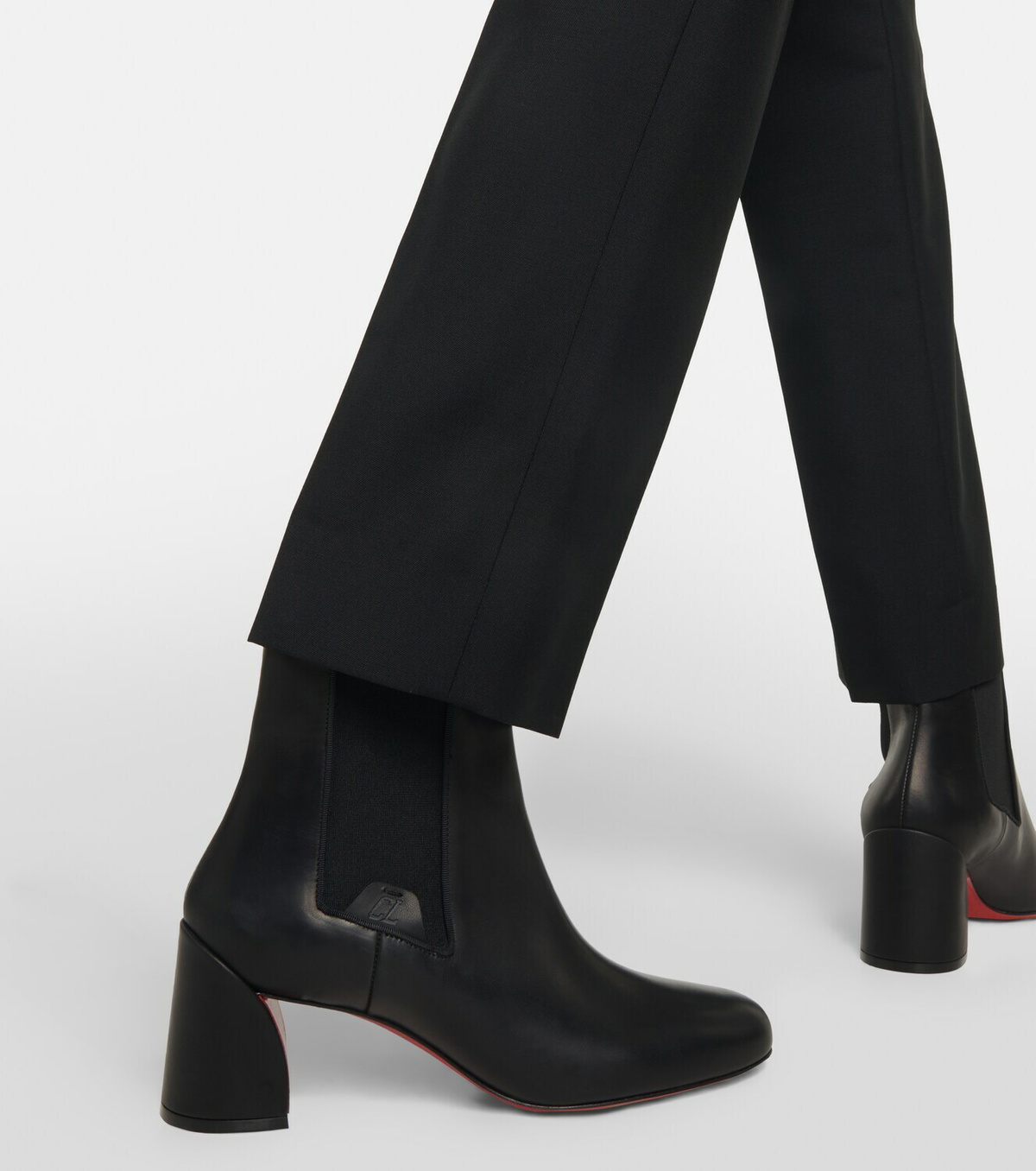 Pumppie Booty Leather Ankle Boots in Black - Christian Louboutin