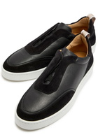 Aurélien Leisure 2.0 Panelled Grained Leather Sneakers Black