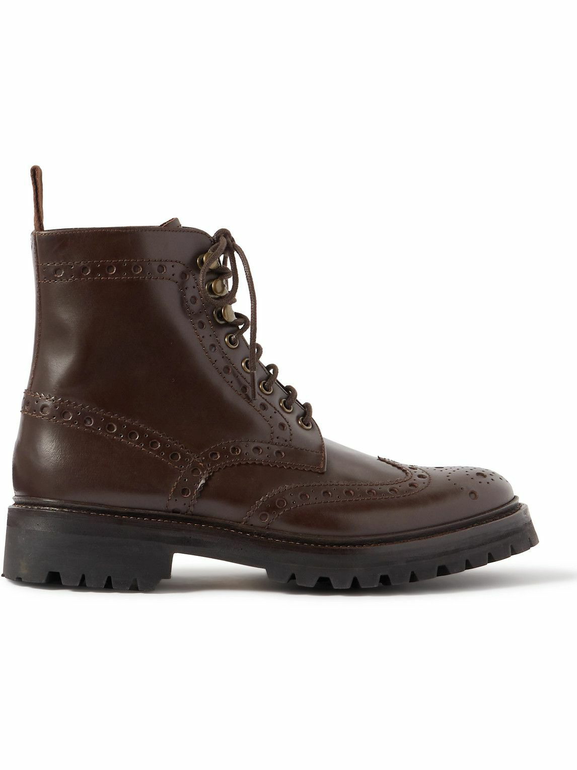 Photo: Grenson - Fred Leather Brogue Boots - Brown